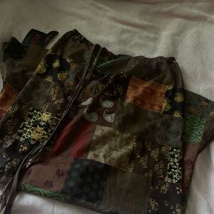 ROMWE Multicolor Patchwork Maxi Skirt